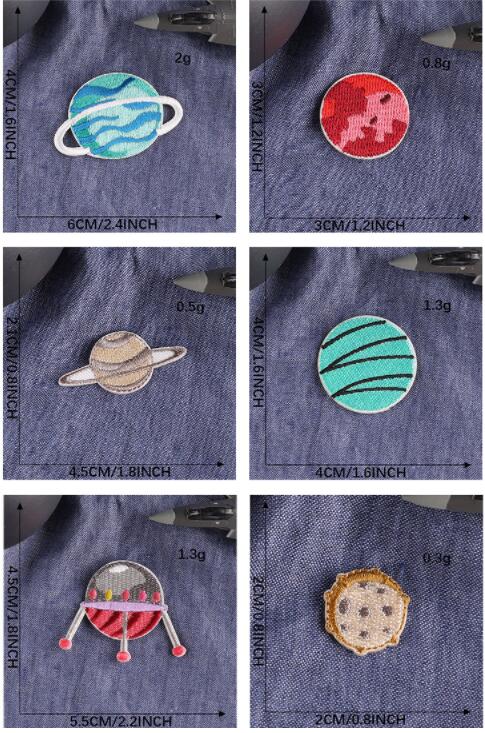 10点セット 宇宙 惑星 金星 木星 土星 地球 UPO アップリケ 刺繍 ワッペン パッチ ャ 手作り DIY 衣類 手芸用 装飾 アイロン 補修 貼り付け 縫い付け アクセサリーパーツ 裁縫 縫製 素材 星 雲 cloudstore-10000043 cloudstore サンプル画像3