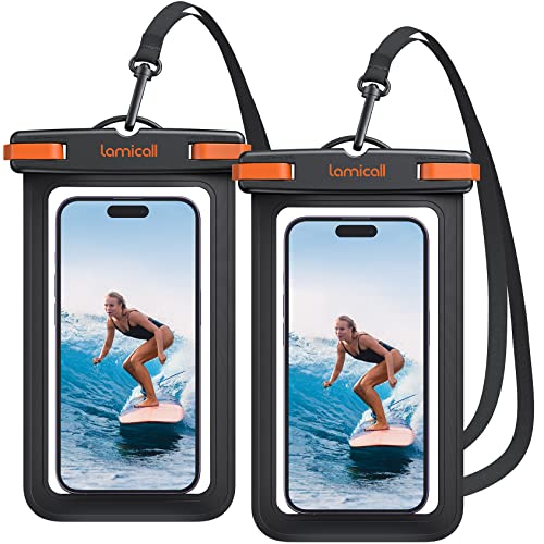 Lamicall 2枚セット IPX8 認定 お風呂 スマホ 防水 ケース 4-7インチ以内 : 完全防水 海 プール 温泉 ぼうすい iphone ケース カバー アイフォン スマフォ アンドロイド すまほ  アイホン 携帯 けいたい ドライ