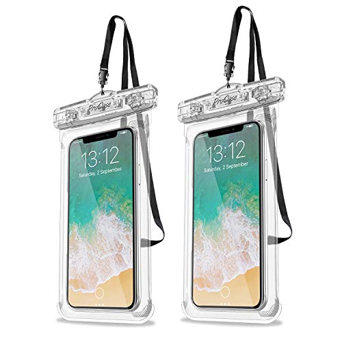 Rakuten - ProCase 2個セット 防水ケース IPX8認定 携帯電話用ドライバッグ 最大7.0 スマホに対応可能 適用端末：iPhone 14 13 Mini Pro Max iPhone 12 11 XS XR 8 Android -クリア