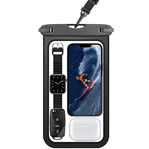 スマホ防水ケース 8.5インチビッグサイズ 手回り品収納 取り出し便利 防水携帯ケース 防水カバー IPX8防水認定 Face ID認証対応 タッチ可能iphone 14 Pro Max 14 Plus 13 Pro Max/12/11/XR/X/8,