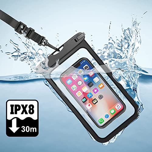 スマホ防水ケース 8.5インチビッグサイズ 手回り品収納 取り出し便利 防水携帯ケー...