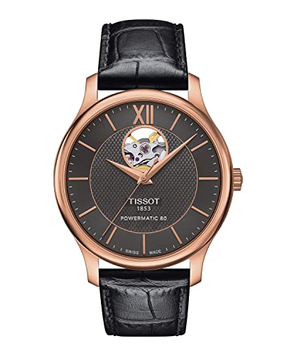 TISSOT(ティソ) 腕時計 メンズ TISSOT トラディション オートマティック オープンハート グレー文字盤 レザーベルト T0639073606800 正規輸入品