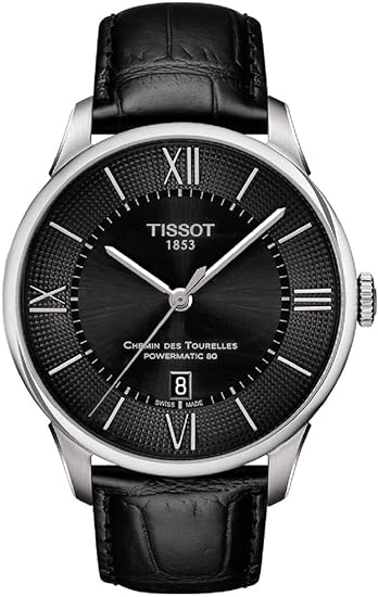 TISSOT(ティソ) 腕時計 メンズ TISSOT シュマン デ トゥレル オートマティック ブラック文字盤 レザーベルト T0994071605800 正規輸入品