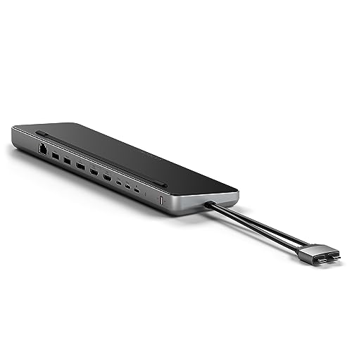 Lenovo - Satechi デュアル USB C ドッキングステーション SATA/NVMe SSDスロット, 2x HDMIポート, ディスプレイポート, イーサネット1G, USB-Cデータ, USB-Aデータ (MacBook Pro/Air, Type C デバイス対応)