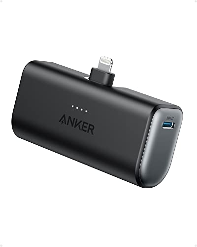 Anker モバイルバッテリー Anker Nano Power Bank (12W, Built-In Lightning Connector) (モバイルバッテリー 5000mAh 小型コンパクト) MFi認証済/PowerIQ搭載/ライトニング端子一体型 iPhone 14