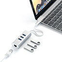 Satechi Type-C 2-in-1 LANポート付き アルミニウム 3ポートUSB 3.0ハブ (シルバー) (MacBook Pro, iPad Pr...