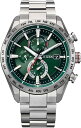 Citizen 腕時計 アテッサ ATTESA 電波ソーラー 防水 グリーン AT8181-63W メンズ シルバー