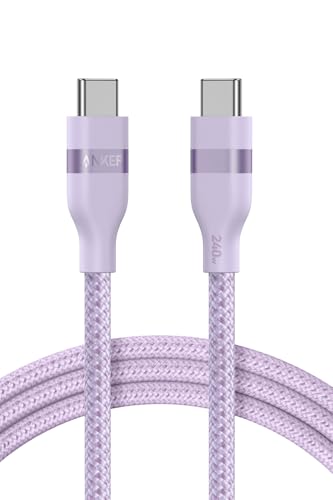Anker USB-C USB-C ケーブル (1.8m, 240W, 高耐久ナイロン) USB PD対応 MacBook Pro iPhone Galaxy iPad Pro/Air MacBook Pro/Air 各種対応 パープル