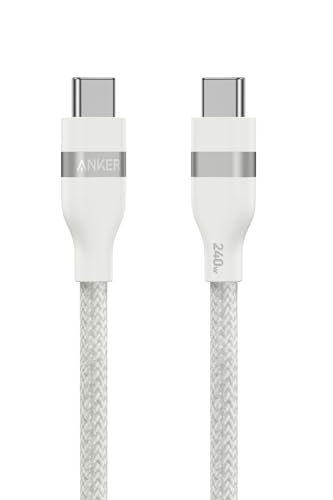 Anker USB-C USB-C ケーブル (0.9m, 240W, 高耐久ナイロン) USB PD対応 MacBook Pro iPhone Galaxy iPad Pro/Air MacBook Pro/Air 各種対応 ホワイト