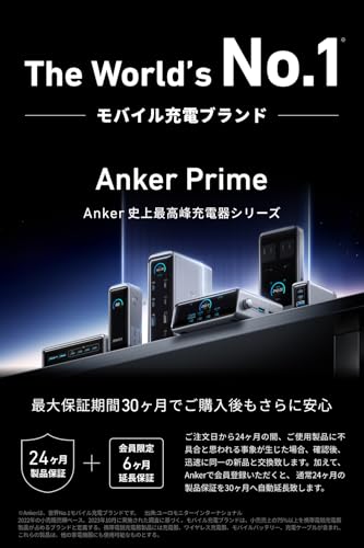 Anker Prime Power Bank (9600mAh, 65W, Fusion) (9600mAh 65W出力モバイルバッテリー搭載 65W出力USB充電器) 独自技術Anker GaN採用/USB Power Delivery対応/PSE技