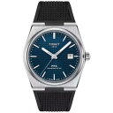 ティソ 腕時計 TISSOT PRX ピーアールエックス パワーマティック80 正規輸入品 ラバーストラップ T1374071704100 メンズ ブルー文字盤