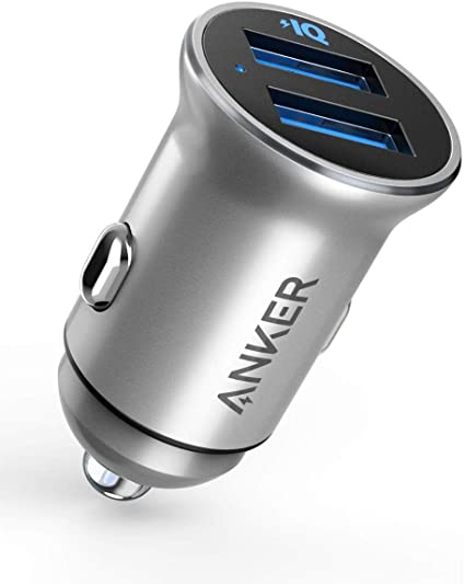 Anker PowerDrive 2 Alloy 24W 2ポートカーチャージャー) PowerIQ搭載 / コンパクトサイズ iPhone、Android、IQOS対応 (シルバー)