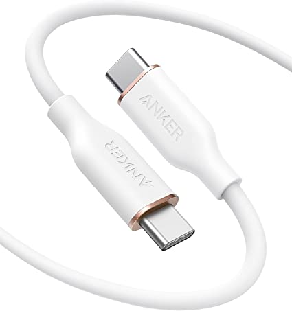 Anker PowerLine III Flow USB-C USB-C ケーブル (1.8m ホワイト) Anker絡まないケーブル USB PD対応 シリコン素材採用100W Galaxy iPad Pro MacBook Pro/Air 各種対応