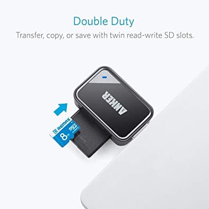 Anker 2-in-1 USB 3.0 ポータブルカードリーダー microSDXC / microSDHC / microSD...