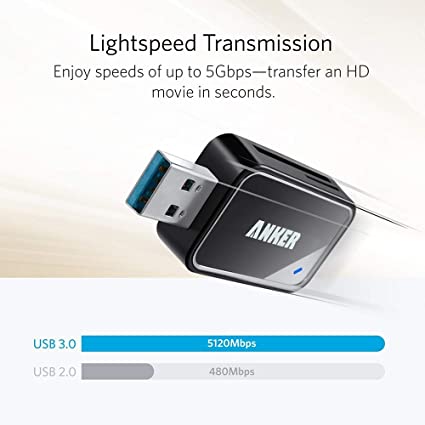Anker 2-in-1 USB 3.0 ポータブルカードリーダー microSDXC / microSDHC / microSD...