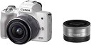 Canon ミラーレス一眼カメラ EOS Kiss M ダブルレンズキット ホワイト EOSKISSMWH-WLK(2)