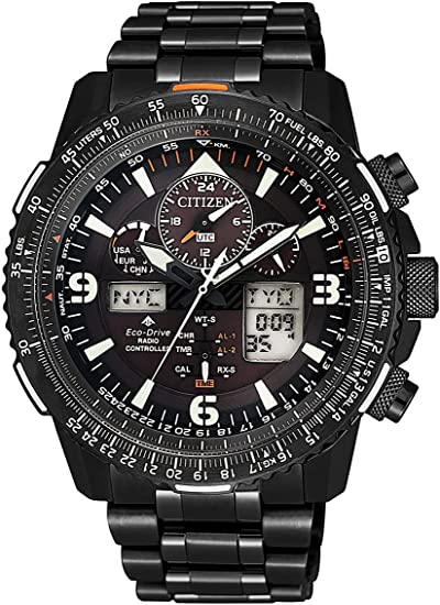 CITIZEN シチズン PROMASTER SKYHAWK 電波ソーラー 200m防水 パイロット世界時計 メンズ ブラック JY8085-81E 並行輸入品