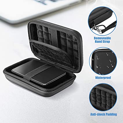 ProCase 携帯用ハードケース 耐衝撃ハードEVA材質 2個収納可能 対応機種：2.5インチのハードディスク Western Digital Elements/WD My Passport/Canvio Basics/Seagate Backup