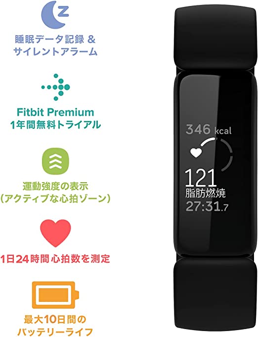 Fitbit Inspire2 フィットネストラッカー Lunar White ルナホワイト L/Sサイズ 日...