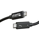 Plugable Thunderbolt 4 ケーブル 40Gpbs 100W (20V5A) 充電対応 1m Thunderbolt 認証 4K モニターx2 USB4 Thunderbolt 3 USB-C 互換