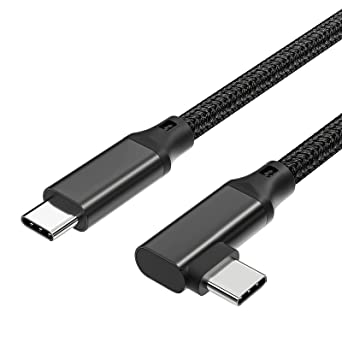 USB 3.2 Type C ケーブル 0.2m L字 20Gbps転送 100w急速充電 4K@60Hz映像出力 PD3.0/QC3.0対応 タイプc ケーブル 編組ナイロン MacBook/MacBook Pro/iPad Pro/Nint