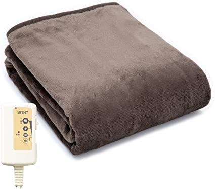 Rakuten - ライフジョイ 電気毛布 敷き 日本製 ダークブラウン 140 80cm 洗える 省エネ ふわふわ JCA552B