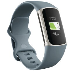 フィットビット スマートウォッチ（メンズ） Suica対応 Fitbit Charge 5 トラッカー スチールブルー/プラチナ 最大7日間のバッテリーライフ/GPS搭載/スマートウォッチ