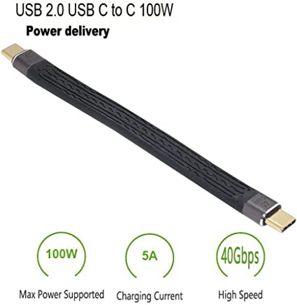 Xiwai Type-C USB-C オス オス USB4 40Gbps 100W 8K フラットスリム FPC データケーブル ノートパソコン携帯電話用 13cm 3