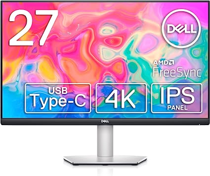 Dell S2722QC 27インチ 4K モニター (3年間無輝点交換保証/IPS非光沢/USB 