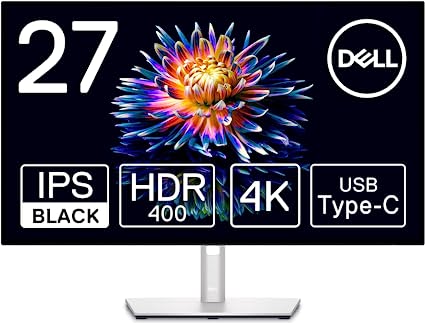 Dell U2723QX 27インチ 4K ハブモニター(3年間無輝点交換保証/IPS Black 非光沢/USB Type-C DP HDMI/フレームレス/縦横回転 高さ調整/VESA DisplayHDR 400/Rec.709 100%)