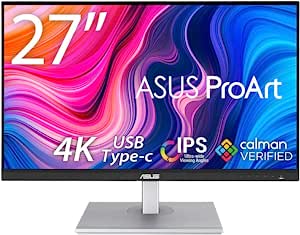 ASUS 4K モニター 27インチ PA279CV-J (無輝点交換保証/HDR/IPS/USB Type-C,DP,HDMI/高さ調整/回転/SRGB100%/Rec.709/Calman Verified/ProArt パレット搭載)