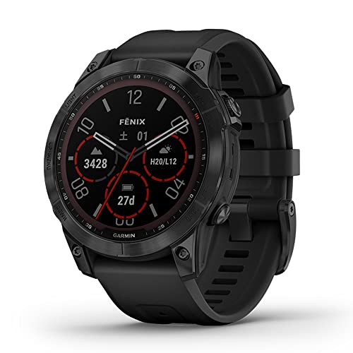 GARMIN(ߥ) fenix 7 Sapphire Dual Power Ti Black DLC / Black 顼 ѥե饹 ޥݡGPSå  