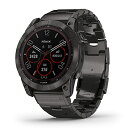 GARMIN(ガーミン) fenix 7X Sapphire Dual Power Ti Carbon Gray DLC / Carbon Gray DLC Vented Titanium Band ソーラー充電 パワーサファイアガラス搭載 マルチスポ