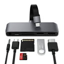 Satechi USB-C モバイル Pro SD ハブ 6-in-1 USB-C PD充電, 4K HDMI, USB 3.0, Micro/SDカードリーダ, 3.5mm ヘッドホンジャック(2022 iPad Air M1, 2021 iPad