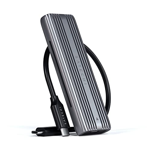 Satechi USB-C M.2 SSDケース 工具不要 (PCIE NVME/SATA 両対応) USB3.2 Gen 2, 10 Gbps, B+M Key SSD対応, UASP Trim (SSD 2242/2260/2280対応)