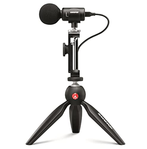 SHURE MV88+ ビデオキット : ステレオコンデンサーマイク配信/クリエイター/ビデオグラファー MOTIVシリーズ iOS対応 MV88+DIG-VIDKIT 国内正規品 black