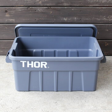 収納ボックス コンテナ THOR ソー ラージトートコンテナー フタ付き 53L グレー スクエア TRUST アメリカ雑貨 アメリカン雑貨