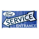 ガレージバナー FORD SERVICE ENTRANCE フォード サービスエントランス 縦60×横120cm セールスバナー タペストリー 壁面ディスプレー アメリカ雑貨 アメリカン雑貨