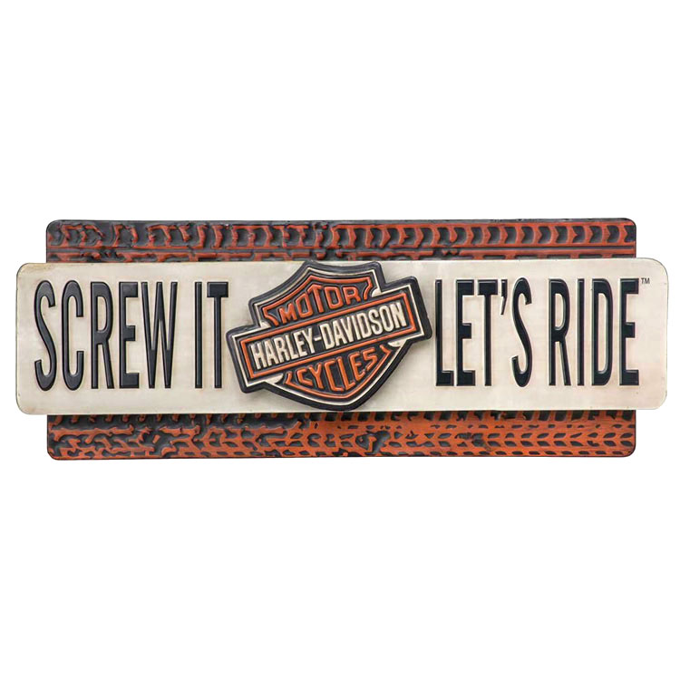 楽天アメリカン雑貨COLOUR看板 ハーレーダビッドソン SCREW IT - LET'S RIDE メタルサイン HDL-15518 HARLEY-DAVIDSON ギフト プレゼント アメリカ雑貨