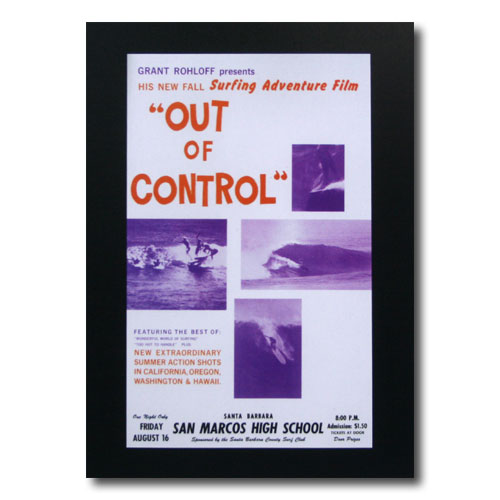 サーフムービーポスター L-13 「OUT OF CONTROL」 サイズ：30.5×19cm アメリカ雑貨 アメリカン雑貨