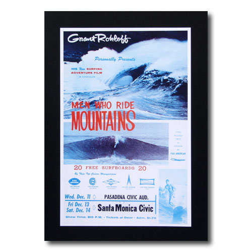 サーフムービーポスター L-38 「MEN WHO RIDE MOUNTAINS」 サイズ：31×20.5cm アメリカ雑貨 アメリカン雑貨