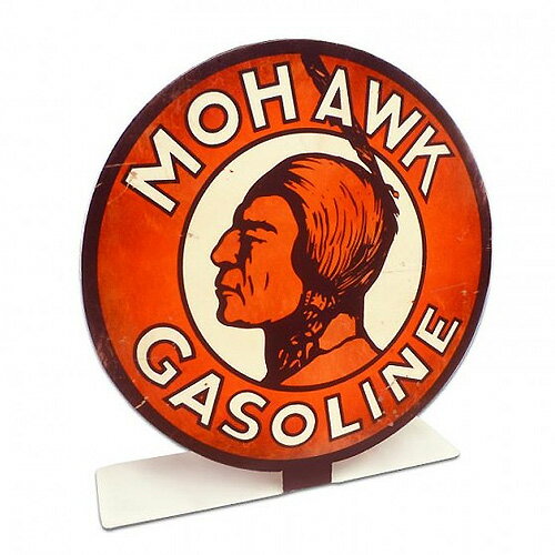 アメリカンスティールサイン「Mohawk Gasoline Topper」 PTST-143 モホークガソリン 卓上 自立式 メタルサイン 看板 アメリカ雑貨 アメリカン雑貨 1