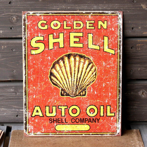 メタルサイン 「Shell Auto Oil」 #1973 シェル ガレージ 看板 アメリカ雑貨 アメリカン雑貨