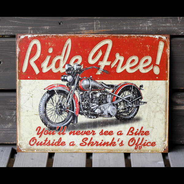 Rakuten - メタルサイン 「RIDE FREE」 #1699 ガレージ 看板 アメリカ雑貨 アメリカン雑貨