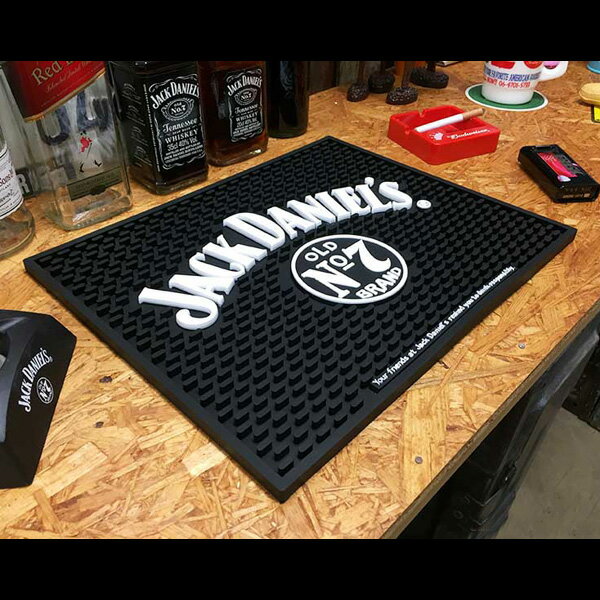 バーマット「JACK DANIELS ジャックダニエル」＜ワイド版＞ 28×35cm ビアマット カクテルマット BAR GOODS バーグッズ アメリカ雑貨 アメリカン雑貨