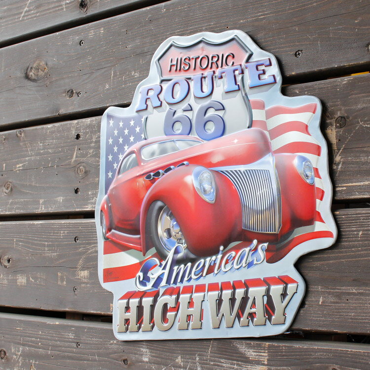 ブリキ看板 エンボスメタルサイン アメリカズ・ハイウェイ #191556 アンティーク アメリカ雑貨インテリア 3