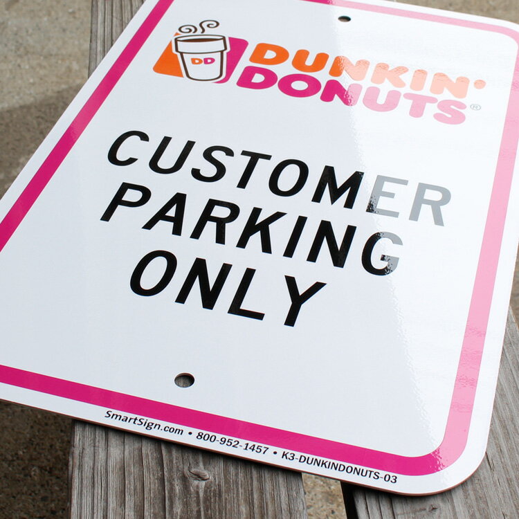 パーキングサイン DUNKIN' DONUTS ダンキンドーナッツ 44.5×30.5cm アメリカ製道路標識 デッドストック 標識 アメリカ雑貨