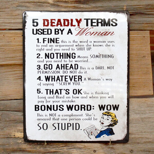メタルサイン 「5 Deadly Terms」 #148331 ブリキ看板 インテリア アメリカ雑貨 アメリカン雑貨