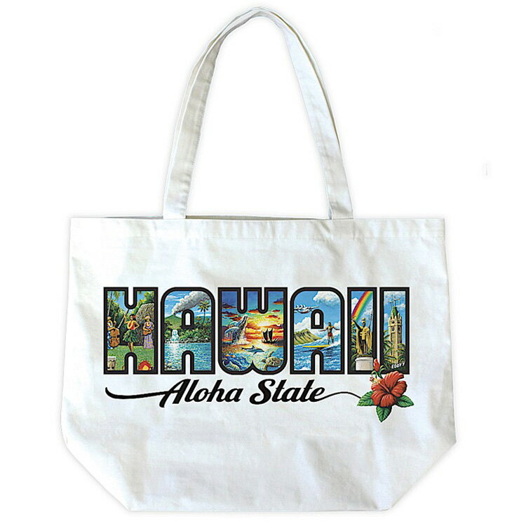 キャンバストート アイランドヘリテージ 「HAWAII ALOHA STATE」 by EDDY Y ISLAND HERITAGE トートバッグ ハワイアン雑貨 アメリカ雑貨 アメリカン雑貨