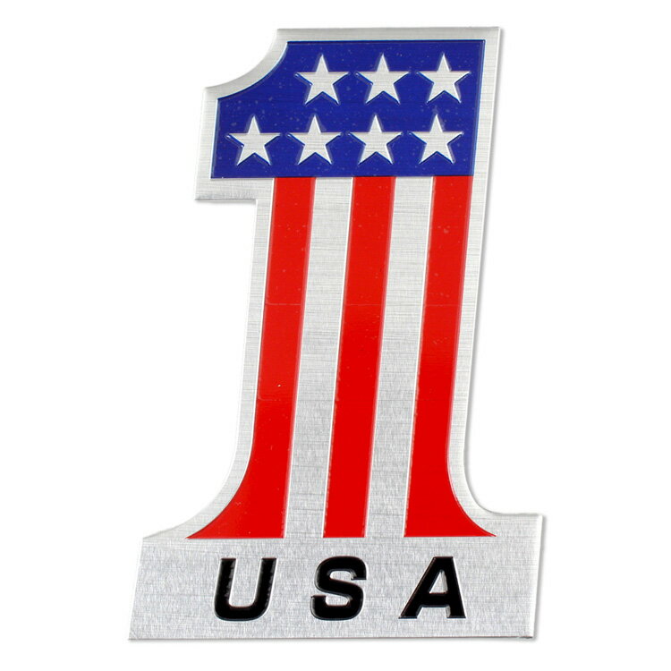 Rakuten - ステッカー 車 シール アルミステッカー USA #1 縦12×横8.2cm アメリカンフラッグ 星条旗 カーアクセサリー アメリカン雑貨